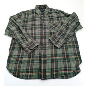Rag & Bone New York Men's XL Plaid Flannel Shirt Green Black Orange Button Down